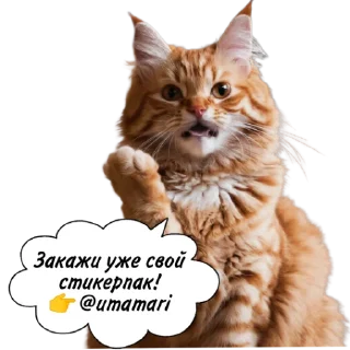 Sticker Рыжие коты 👉 @umamari - 4